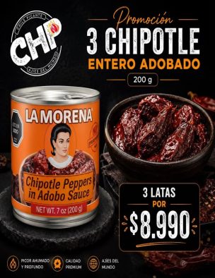 Pack 3 Chipotles enteros adobados La Morena